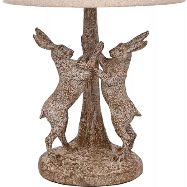 Britalia Gold Resin Hiding Hare Sculpture Vintage Table Lamp - View #2