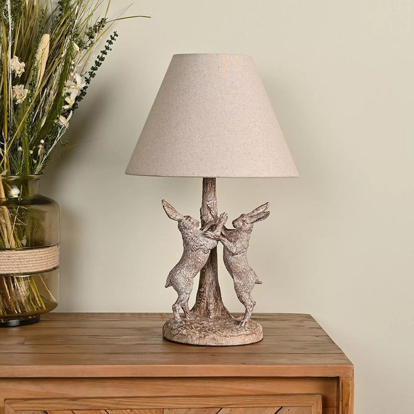 Britalia Gold Resin Hiding Hare Sculpture Vintage Table Lamp - View #4