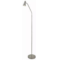 Searchlight 1007SS Satin Silver Modern Floor Lamp with Adjustable Head - 167cm Height