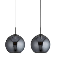 Black & Smoke Glass Large Bar Pendant Light