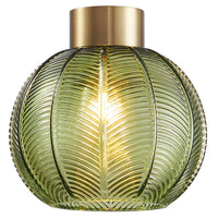 Green Rib Glass Retro Pendant Light Shade