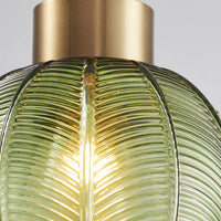 Vintage Gold & Green Pendant Glass Shade