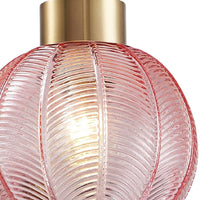 Vintage Gold & Pink Pendant Glass Shade