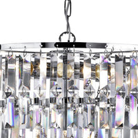 Chrome & Crystal Glass Pendant Ceiling Light