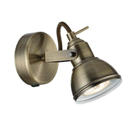 Searchlight 1541AB Antique Brass Single Lamp Adjustable Vintage Spot Light