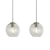 Chrome Clear Glass Globe Bar Pendant