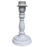 Britalia BRBAS001 White Washed Wood Vintage Rustic Table Lamp Base Only - 30cm Height