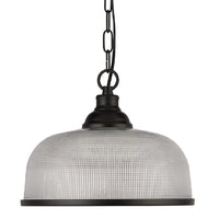 Satin Black & Prism Glass Retro Pendant