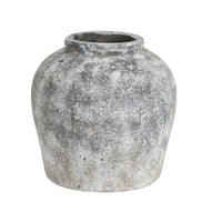 Hill Interiors 19417 White Stone Effect Vintage Ceramic Vase and Plant Pot