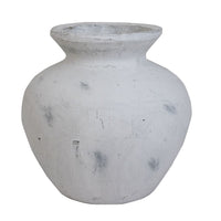 Hill Interiors 19502 White Stone Effect Vintage Ceramic Vase and Plant Pot