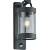 Trio 204169142 Anthracite Dark Grey Outdoor Vintage Down Lantern Wall Light with Motion PIR Sensor IP44