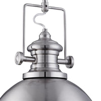 Brushed Chrome Metal Dome Pendant Light