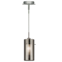 Smoked Glass Cylinder Shade Pendant Lighting