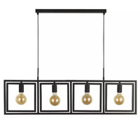 Black 4 Lamp Pendant Ceiling Light
