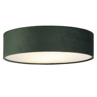 Green Velvet & Opal Diffuser Vintage Round Flush Drum Light 38cm