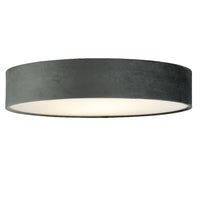 Grey Velvet & Opal Diffuser Vintage Round Flush Drum Light 50cm