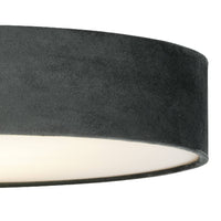 Grey Velvet Circular Flush Light