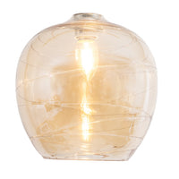 Oaks Lighting 2424 NE AM Amber Swirl Brandy Glass Shape Modern Easy Fit Non Electric Pendant Shade
