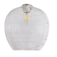 Oaks Lighting 2424 NE AM Clear Swirl Brandy Glass Shape Modern Easy Fit Non Electric Pendant Shade