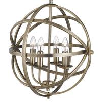 Vintage Metal Banded 4 Lamp Pendant Ceiling Light