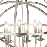 Vintage Metal Banded 6 Lamp Pendant Ceiling Light