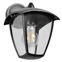 Trio Lighting 263260132 Black and Clear Outdoor Modern Down Lantern Wall Light IP44