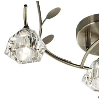 Aged Brass 3 Arm Flush Ceiling Light