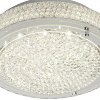 Chrome & Crystal Circular Flush Light