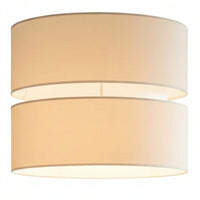 Loxton 2LAY25CRM Cream Cotton Fabric Double Layer Retro Easy Fit Drum Lampshade - 25cm Diameter