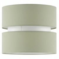 Loxton 2LAY25SG Sage Green Cotton Fabric Double Layer Retro Easy Fit Drum Lampshade - 25cm Diameter