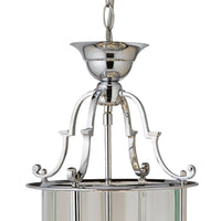 Chrome & Glass Retro Lantern Ceiling Light