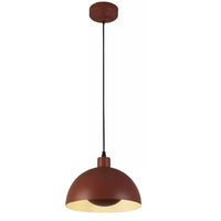 Searchlight 35411OR Burnt Orange Modern Metal Dome Ceiling Pendant Light - 40cm Diameter