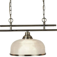 Aged Brass & Prism Glass Dome Bar Pendant Light