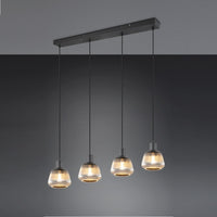 4 lamp glass pendant light