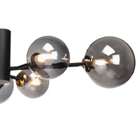 Matt Black & Smoked Globe Glass Pendant Light