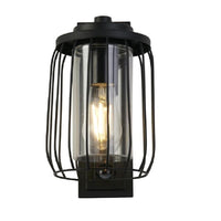 Black outdoor motion sensor light