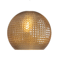 Oaks Lighting 4486 NE AM Amber Geometric Glass Modern Easy Fit Non Electric Pendant Shade