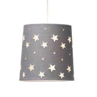 Soft Grey Stars at Night Design Easy Fit Kids Pendant Shade