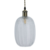 Oaks Lighting 4761 NE CL Clear Ribbed Oval Shaped Glass Modern Easy Fit Non Electric Pendant Shade