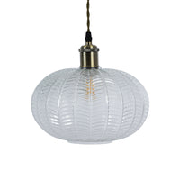 Oaks Lighting 4762 NE CL Clear Ribbed Glass Modern Easy Fit Non Electric Pendant Shade - 25cm Diameter (Shade Only)