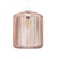 Oaks 5130 NE TE Terracotta Orange Metal Cage Modern Easy Fit Non Electric Pendant - 20cm Height
