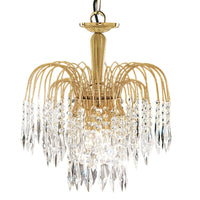 Gold & Crystal Waterfall Tier Pendant Light