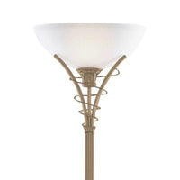 Antique Brass & White Glass Traditional Floor Lighting