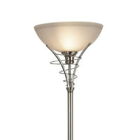 Satin Chrome & White Glass Traditional Floor Lighting
