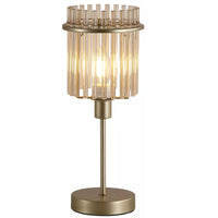 Searchlight 55622CP Modern Champagne Gold Table Lamp with Glass Rod Shade 37.5cm