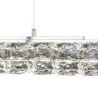 Chrome & Crystal Tubular Bar Pendant Lighting