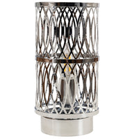 Oaks 6024 TL CH Polished Chrome Metal Open Lattice Luxury Table Lamp - 25cm Height