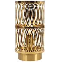 Gold decorative lamp with intricate lattice design