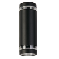 Searchlight 61100BK Matt Black Outdoor Modern Cylinder Up &amp; Down Wall Light