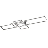 Trio 620010407 LED Brushed Nickel Modern Geometric Square Frame Flush Ceiling Light CCT - 105cm length